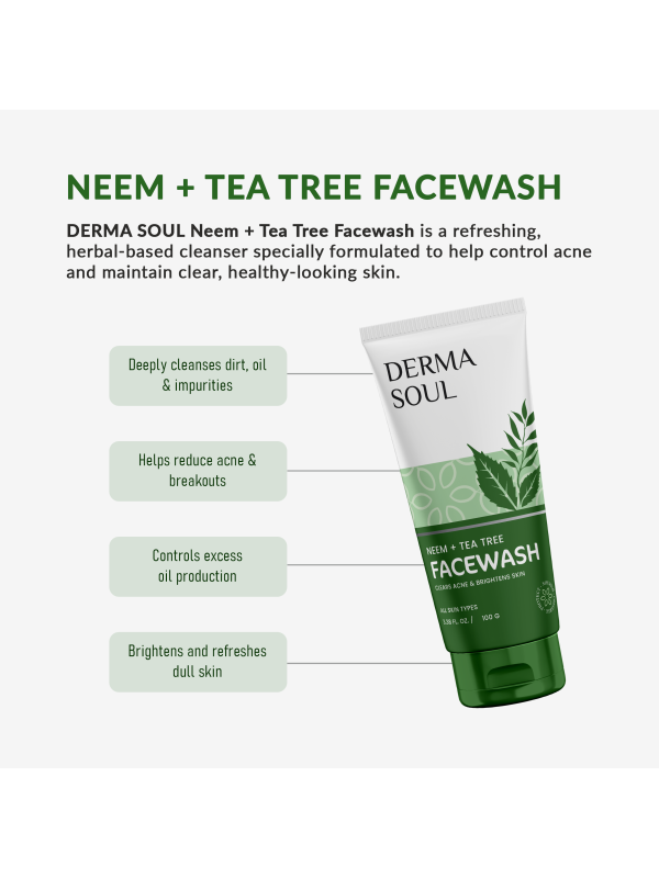 DERMA SOUL NEEM AND TEA TREE FACEWASH 100G